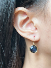 London Blue Crystal Round Drop Earrings - GF