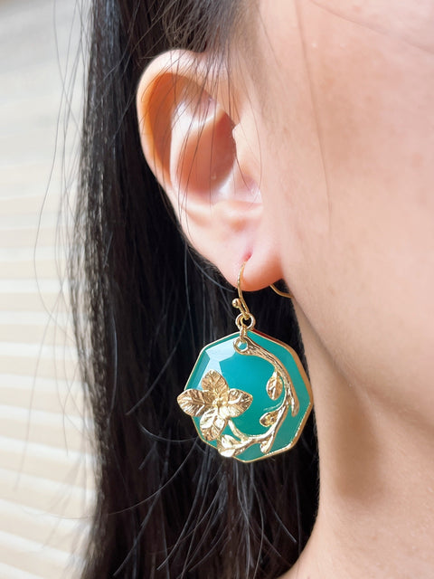 Amazonite Drop Earrings In Gold - GF