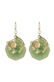 Green Aventurine Drop Earrings In Gold - GF