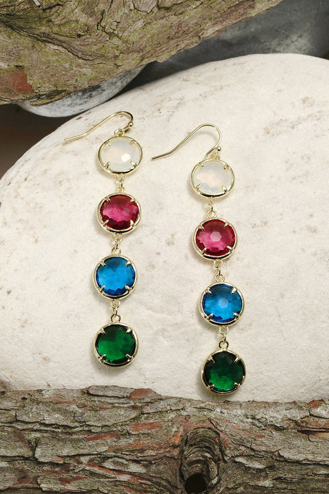 Mixed Crystal Station Earrings - GF