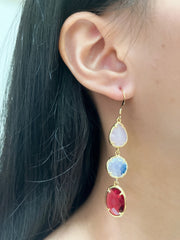 Mixed Crystal Drop Earrings - GF