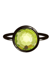 Peridot Crystal Ring In Gunmetal - SF