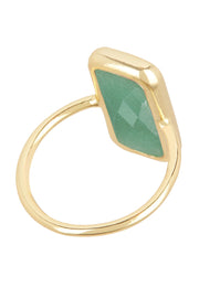 Green Aventurine Rectangle Ring - GF