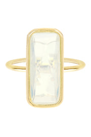 Moonstone Crystal Rectangle Ring - GF