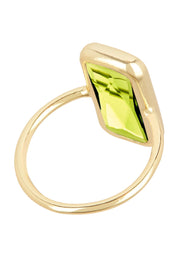 Peridot Crystal Rectangle Ring - GF