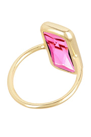 Raspberry Crystal Rectangle Ring - GF