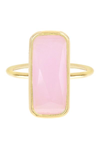 Rose Crystal Rectangle Ring - GF