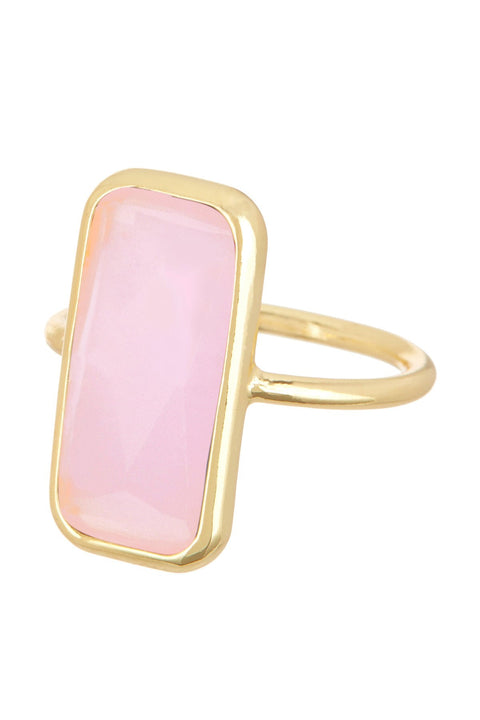 Rose Crystal Rectangle Ring - GF