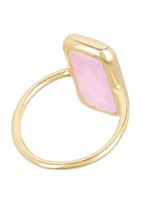 Rose Crystal Rectangle Ring - GF