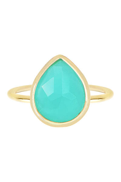 Amazonite Crystal Pear Ring - GF