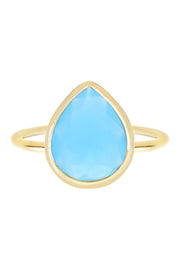 Blue Chalcedony Crystal Ring - GF