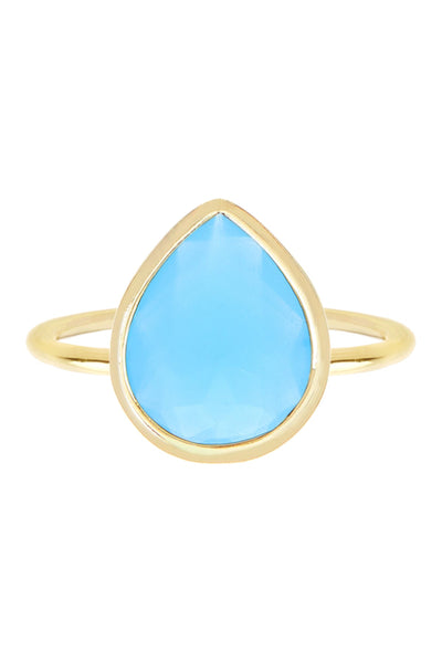 Blue Chalcedony Crystal Ring - GF