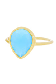 Blue Chalcedony Crystal Ring - GF