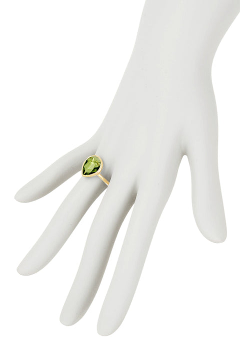 Peridot Crystal Pear Ring - GF