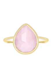 Rose Crystal Teardrop Ring - GF