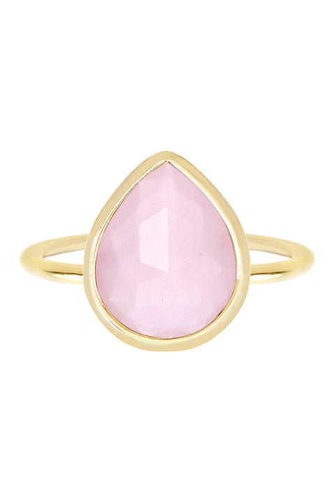 Rose Crystal Teardrop Ring - GF