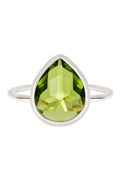 Peridot Crystal Teardrop Ring - SF