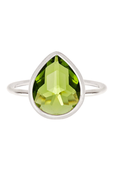 Peridot Crystal Teardrop Ring - SF