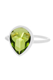 Peridot Crystal Teardrop Ring - SF