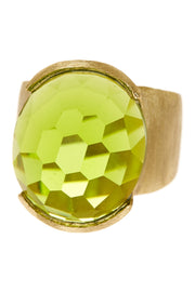 Peridot Crystal Statement Ring - GF