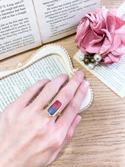 Dyed Quartz Rectangle Ring - GF