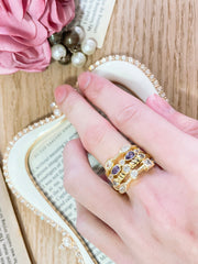 Stack Ring Set With Lavender & CZ - GF