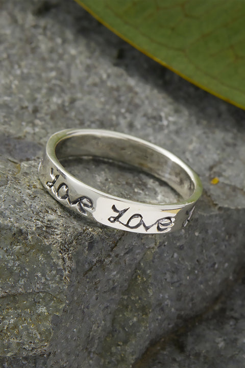 Silver Love Band Ring - SF