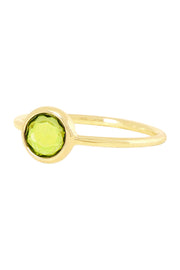 Peridot Crystal Petite Round Ring - GF