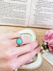 Raw Brass & Amazonite Crystal Ring - BR