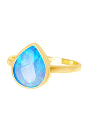 Opal Cotton Candy Teardrop Ring - GF