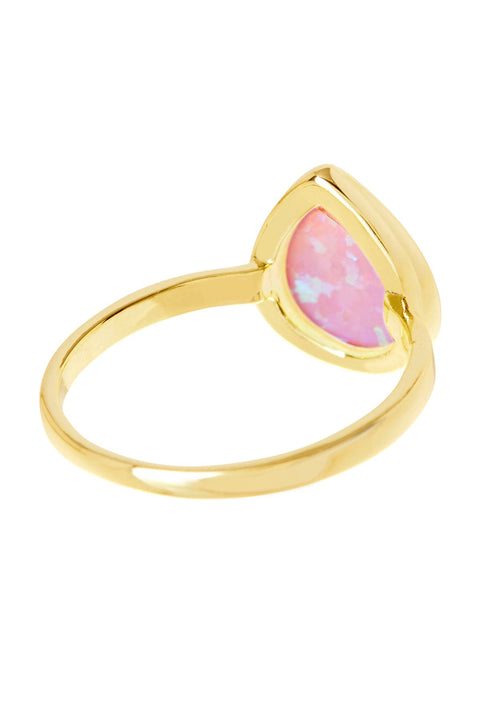 Opal Cotton Candy Teardrop Ring - GF