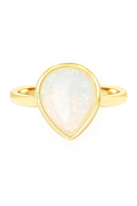 Opal Cotton Candy Teardrop Ring - GF