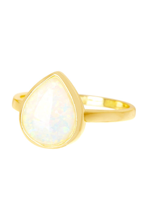 Opal Cotton Candy Teardrop Ring - GF