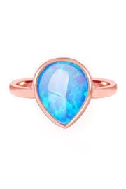 Opal Cotton Candy Teardrop Ring - SF