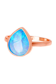 Opal Cotton Candy Teardrop Ring - SF