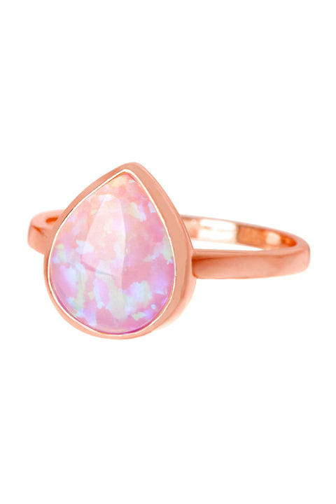 Opal Cotton Candy Teardrop Ring - SF