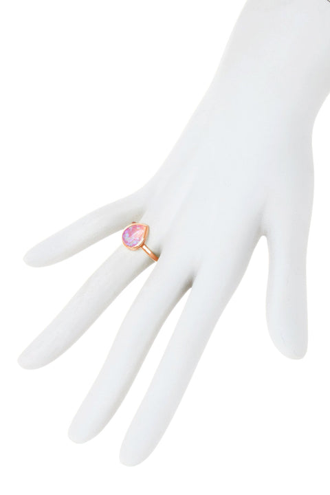 Opal Cotton Candy Teardrop Ring - SF