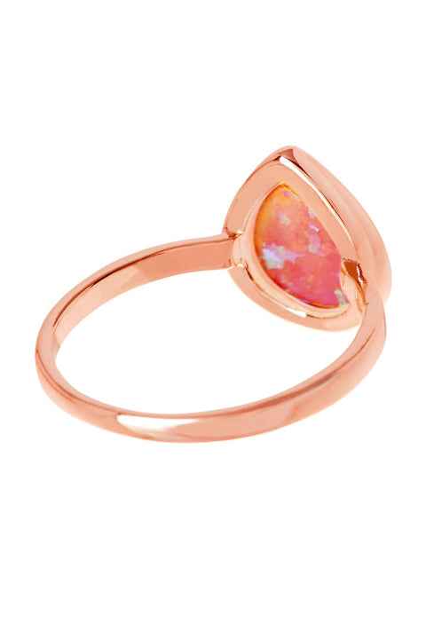 Opal Cotton Candy Teardrop Ring - SF