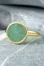 Green Aventurine Round Ring - GF