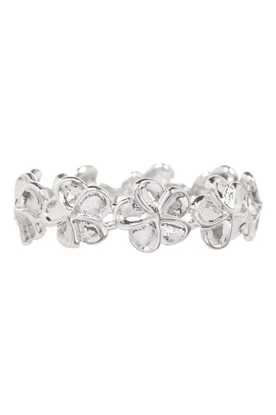 Rhodium Plated Daisy Band Ring - SF