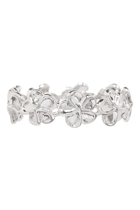 Rhodium Plated Daisy Band Ring - SF