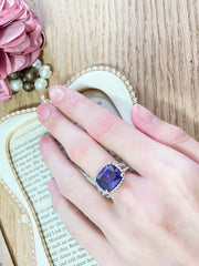 Marquis Statement Ring In Purple CZ - SF