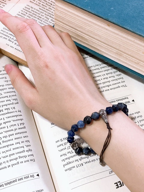 Lapis Mala Beads Adjustable Bracelet - SF