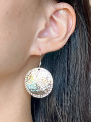 Hammered Disc Earrings - SF