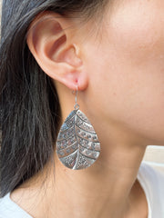 Hammered Floral Earrings - SF