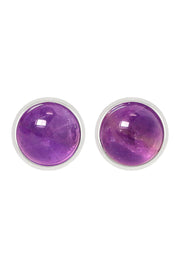 Amethyst Round Stud Earrings - SF