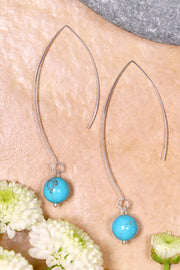 Turquoise Open Threader Drop Earrings - SF