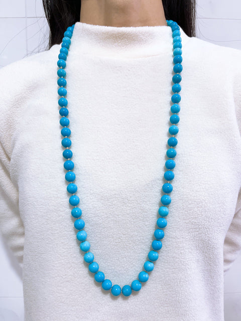 Turquoise & Silver Plated Encino Necklace - SF