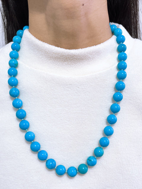 Turquoise & Silver Plated Nogales Necklace - SF