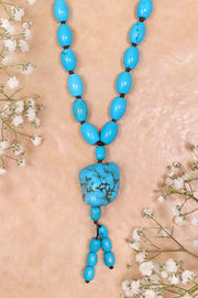 Turquoise & Silver Plated Santa Rosa Necklace - SF